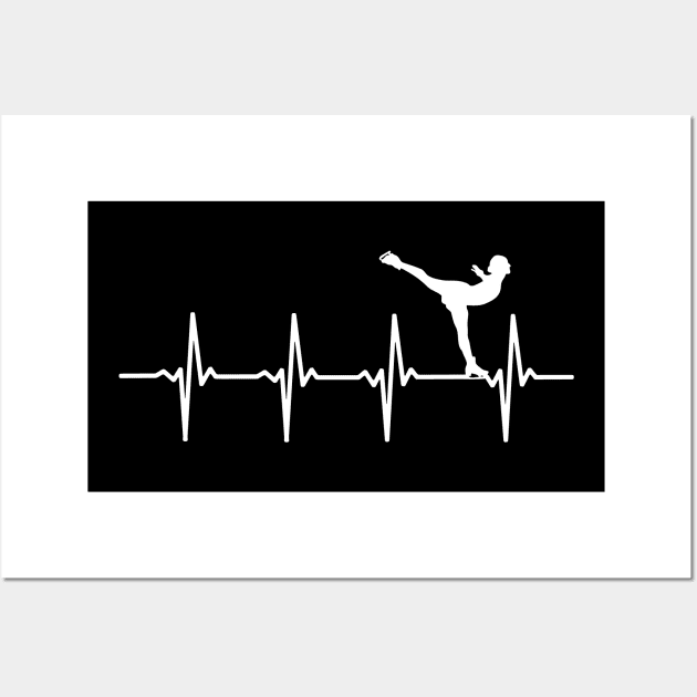 Figure Skating Ice Dancing Heartbeat Gift For Figure Skaters Wall Art by OceanRadar